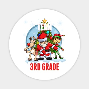 Team 3RD GRADE Santa Elf Reindeer Flossing Kids Christmas Magnet